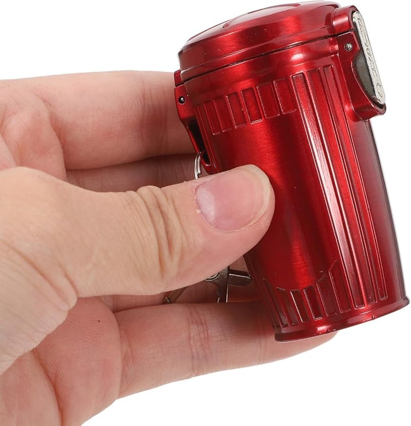 VICASKY Red Portable Mini Ashtray with Lid and Keychain Sealed Smokeless Container for Outdoor Travel - Image 3